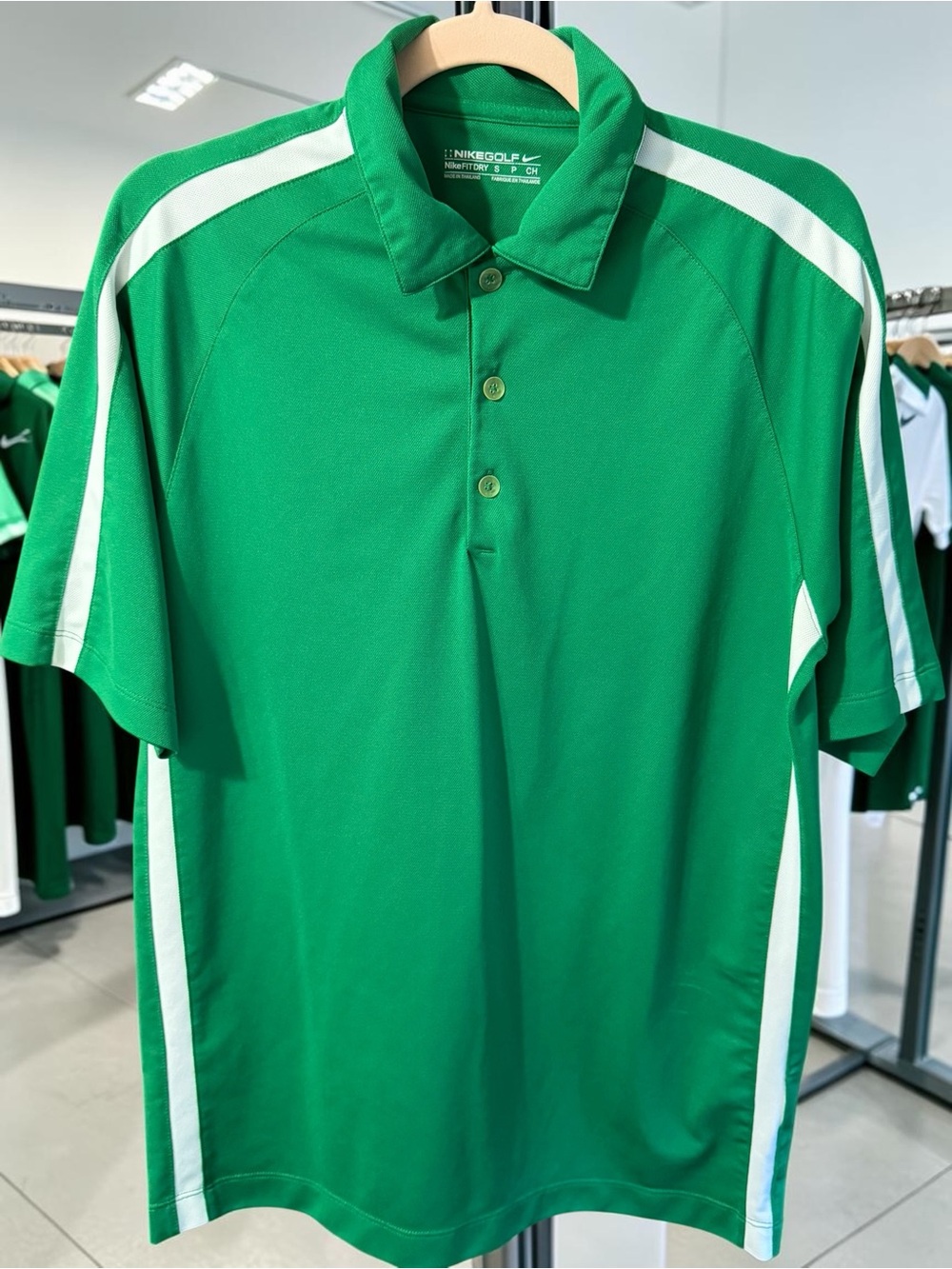 Nike Golf Polo Shirt Mens Small Green Dri Fit Athletic Performance Short Sleeve